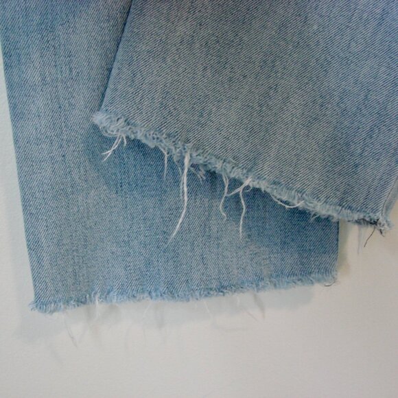 Aritzia Denim Forum Arlo High Rise Straight Jeans Raw Hem Organic Cotton Size 27 - Picture 11 of 13